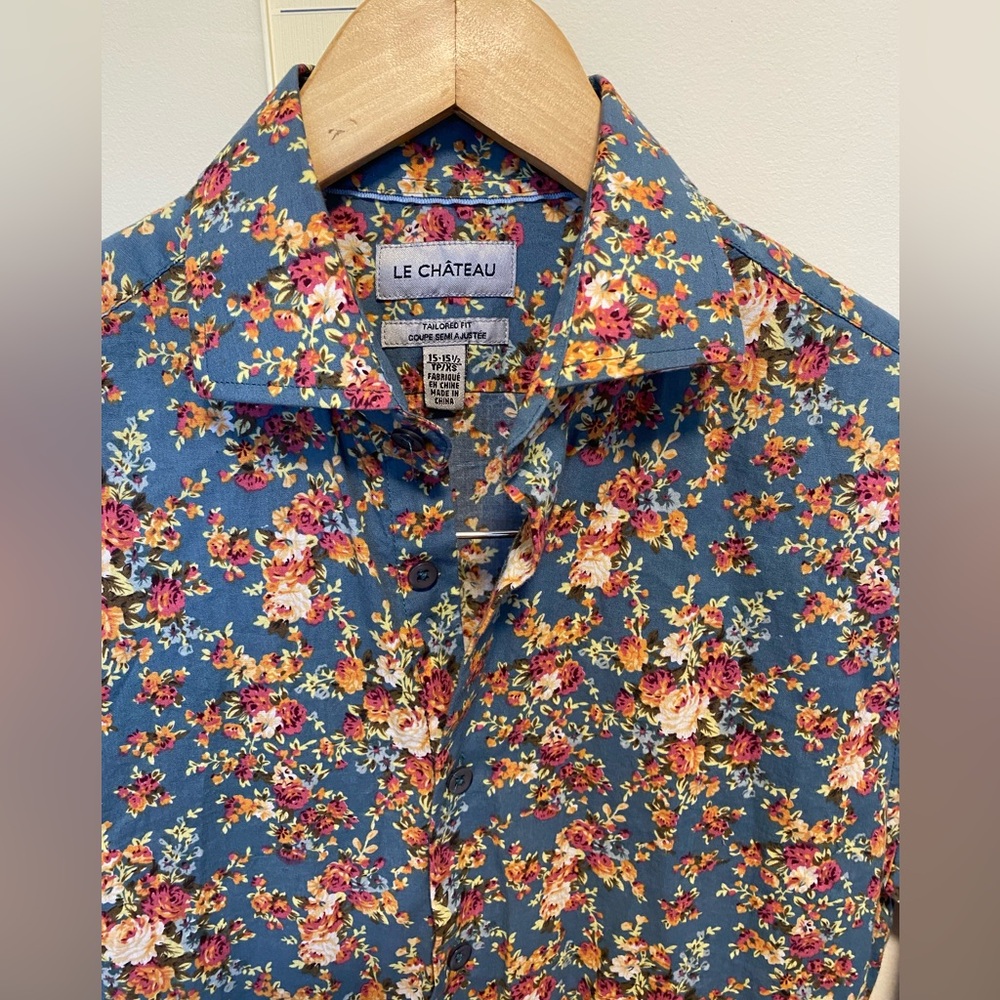 Le Chateau Floral Tailored Fit casual Men’s Shirt 15-15-1/2”